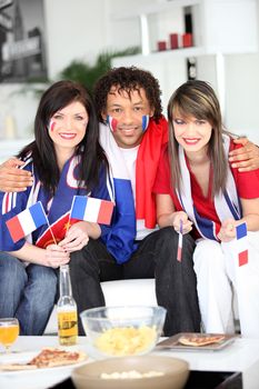 Three French supporters