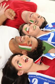 Four Italian soccer fans