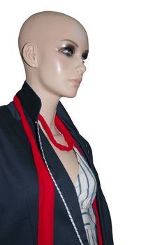 Closeup of a mannequin wearing fashion closes
