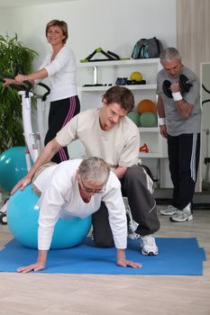 Older people in the gym