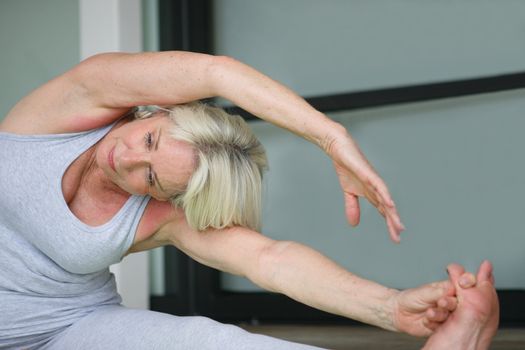 senior woman doing exercises