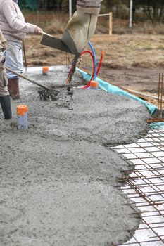 Laying a cement floor