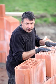 A hard-working bricklayer