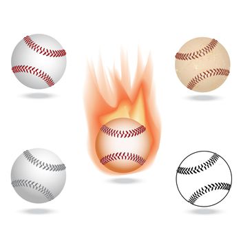 illustration of highly rendered baseballs, isolated in white background.