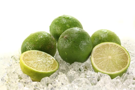 fresh lime on ice