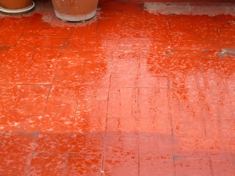 wet tiled surface after some new rain