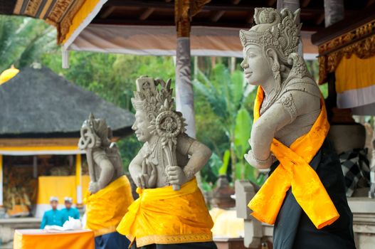 Statues of Balinese demon in Ubud, Indonesia