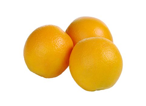 Three oranges isolated on white background (Selective Focus)