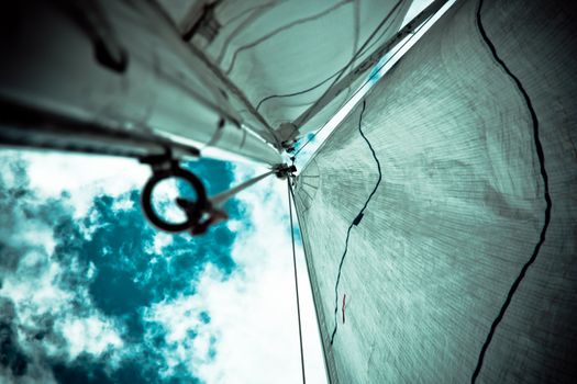 boat sail in the dramatic sky