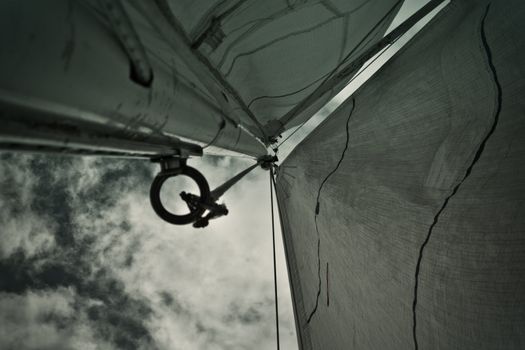 boat sail in the dramatic sky