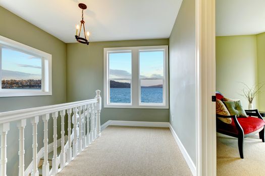 Nice home interior with stairase and hallway.