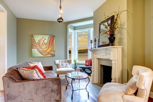 Living room interior with nice furniture.