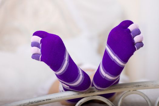 Socks girl finger shaped and colored