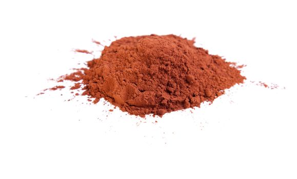 Cocoa powder on a white background