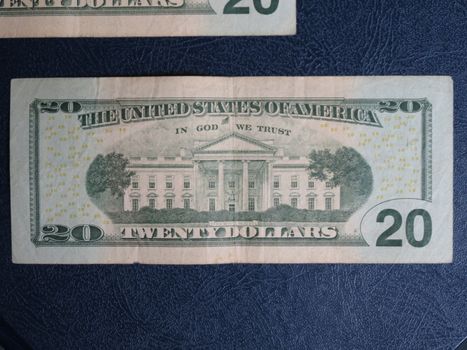 US dollar banknotes - twenty-dollar bill featuring President Andrew Jackson (1829-1837) on the front side