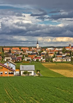 Colorful Town of Krizevci vertical view, Prigorje, Croatia