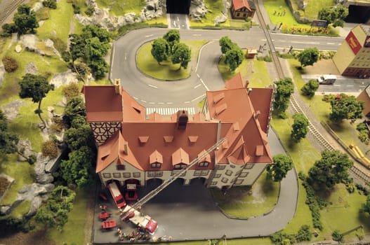 Toy town in museum of Prague. Czech republic