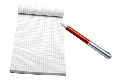 notebook and pen empty and isolated trimmed