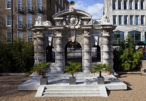 The York Gate Watergate situated in Embankment Gardens in London.  An echo of the former line of the River Thames.