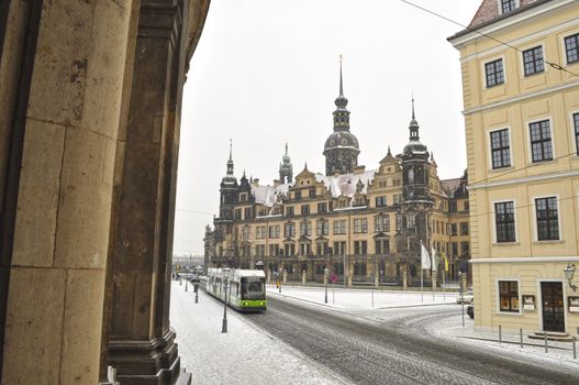Winter in historic centr of Dresden. Germany