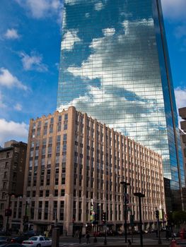 Boston's Hancock Tower and the New England Power Building