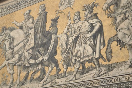 Procession of Princes in Dresden, old Germany