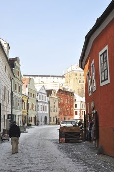 The old streets. Cesky Krumlov; Czech Republic