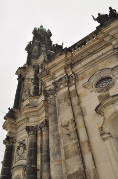 Catholic Church and Monument to King John of Saxony in Dresden, Germany