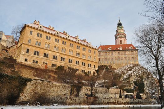 The tower in the style of the Renaissance. Krumlov, Czech Republic.