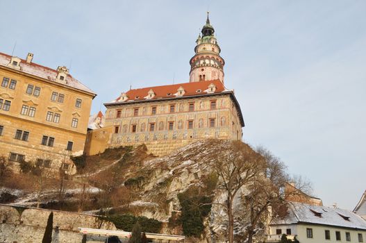 The tower in the style of the Renaissance. Krumlov, Czech Republic.