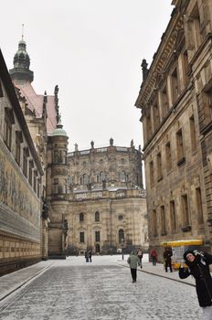 Historical center of street city Dresden. Germany