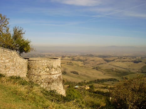 Beautiful scenery as seen from the town of Montefollonico, Italy.