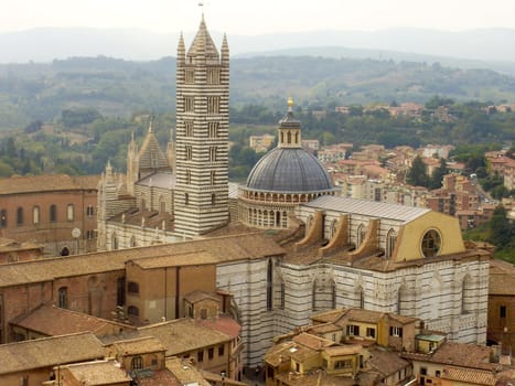 The beautiful Cathedral of Siena (Duomo di Siena) located in Siena, Italy.