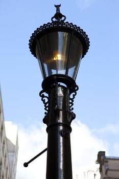 One of the last few remaining Methane Ventilating Lamps in London.  From the late nineteenth century, there were hundreds of these lighting up central London.