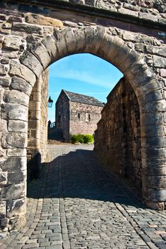 part of the famous Edinburgh castle on a sunny day