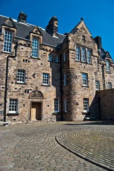 part of the famous Edinburgh castle on a sunny day