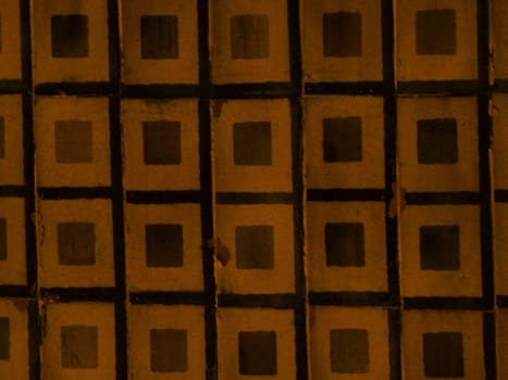 old wall tiles at night