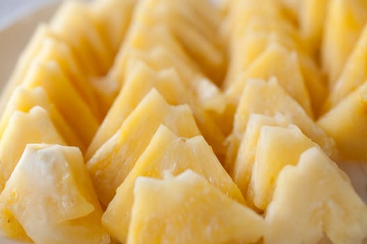 Pineapple cut close up fruit
