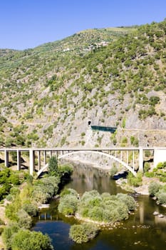 railway and road viaducts in Douro Valley, Portugal