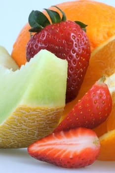 Close up of fresh fruits in a group