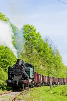 steam freight train, Durdevik, Bosnia and Hercegovina