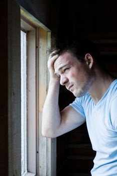 Young man at the window