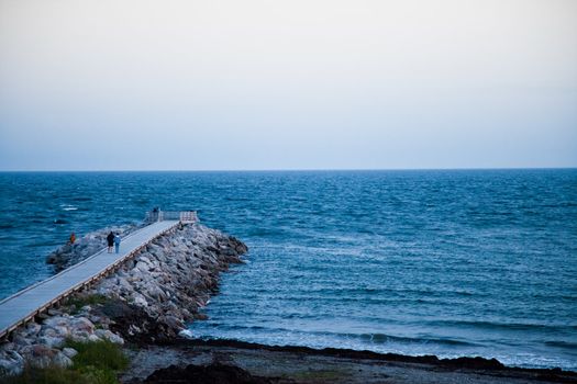 People walking during the evening