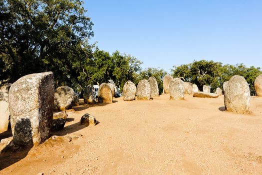 Cromlech of Almendres near Evora, Alentejo, Portugal