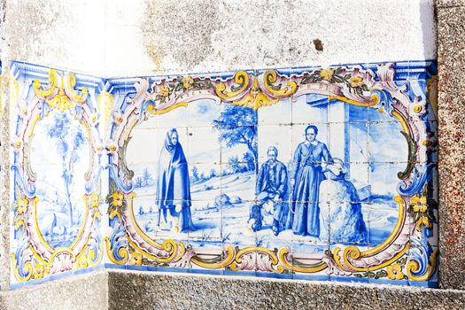 tiles (azulejos) at railway station of Duas Igrejas, Portugal