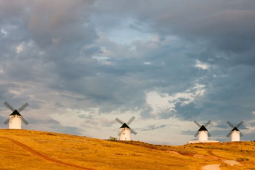 windmills, Alcazar de San Juan, Castile-La Mancha, Spain