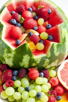 fruit salad in water melon