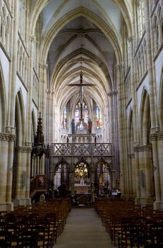 interior of basilica Notre-Dame-de-l�Eoine, L'Epine, Champagne, France