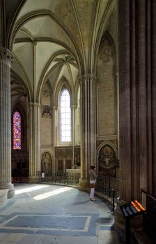 interior of Cathedral Notre Dame, Bayeux, Normandy, France