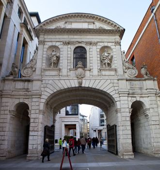 Temple Bar in London.  Now situated at Paternoster Square next to St. Paul's Cathedral.
